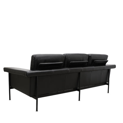 Lorenzo 3 Seater Sofa - Black Leather