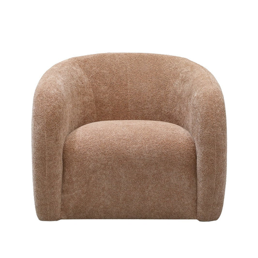 Caramel swivel armchair on a white background