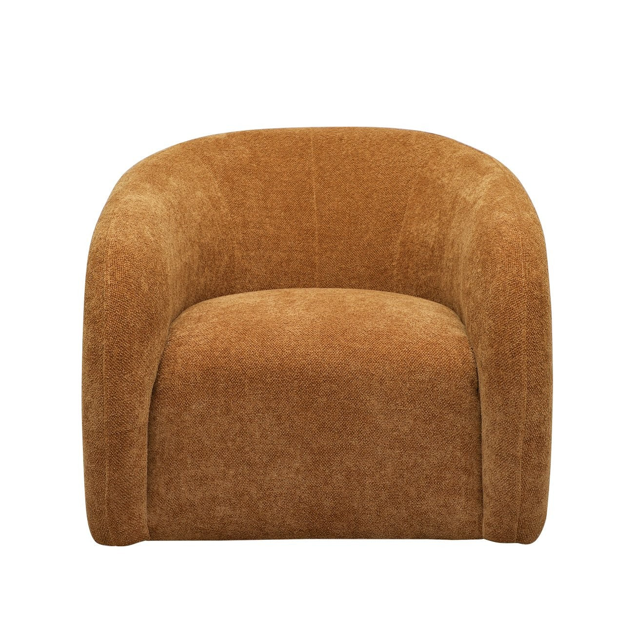 Ginger swivel armchair on a white background