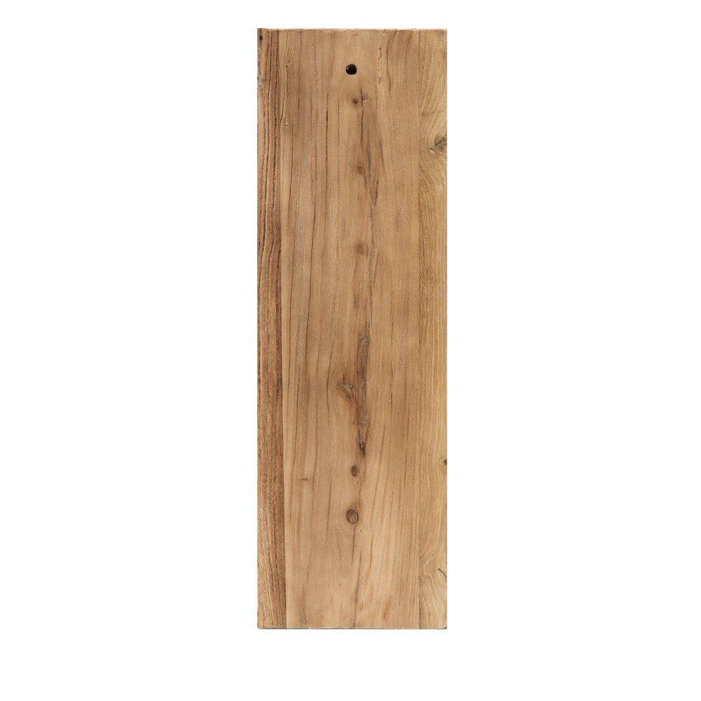 Rectangular wooden serving board with a natural finish on a white background