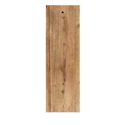 Rectangular wooden serving board with a natural finish on a white background