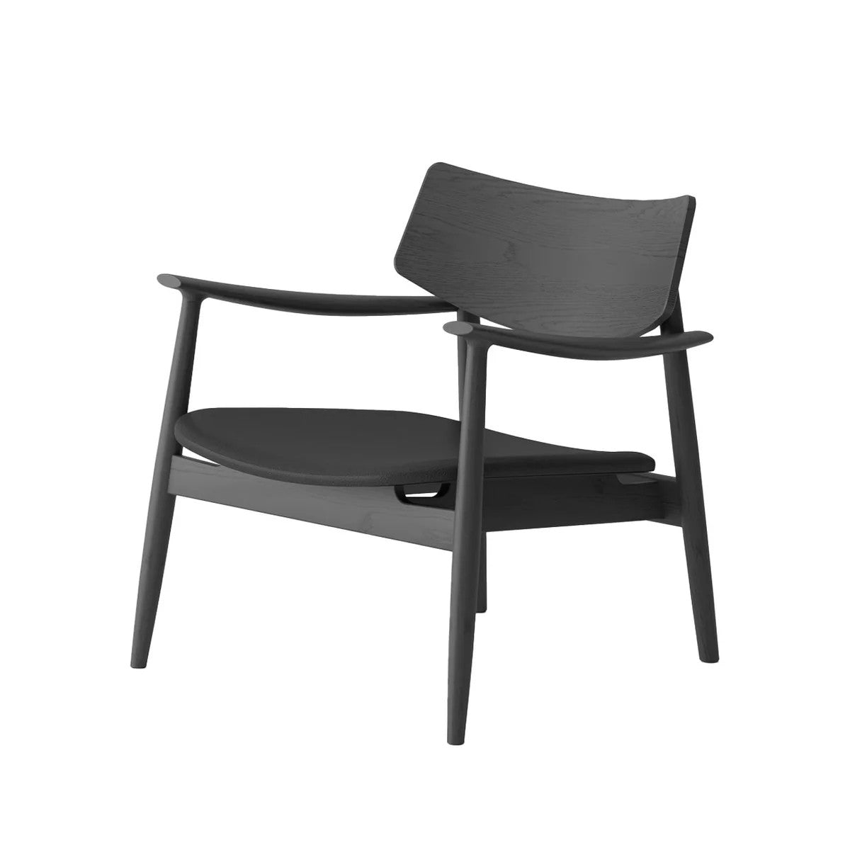 Black occasional chair on a white background