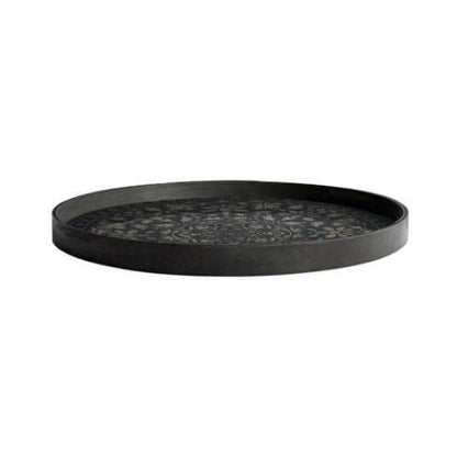 Tray - Round Black Marrakesh