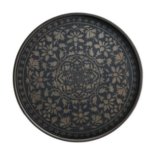 Tray - Round Black Marrakesh