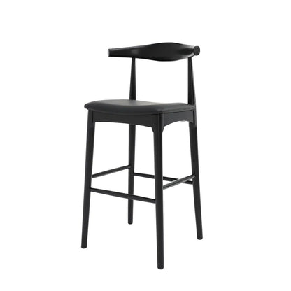 Black bar stool with a white background
