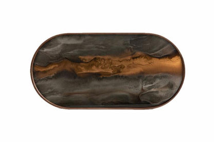 Tray - Oblong Bronze Organic Mirror