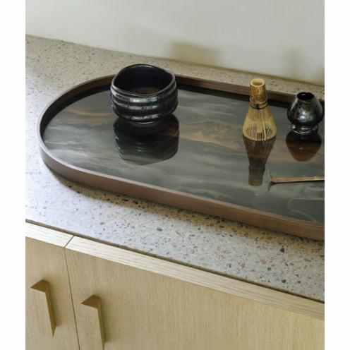 Tray - Oblong Bronze Organic Mirror