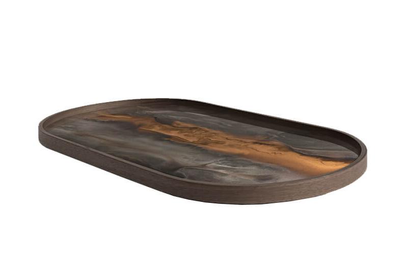 Tray - Oblong Bronze Organic Mirror