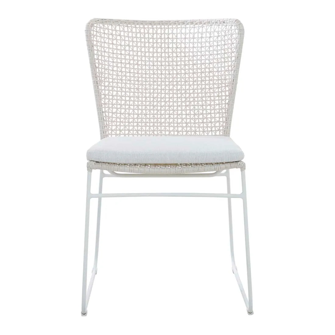 Cabana Sleigh Outdoor Dining Chair - Chalk + White