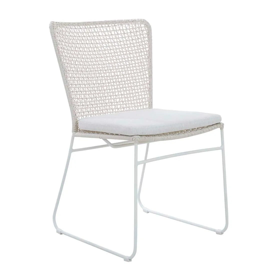 Cabana Sleigh Outdoor Dining Chair - Chalk + White