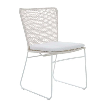 Cabana Sleigh Outdoor Dining Chair - Chalk + White