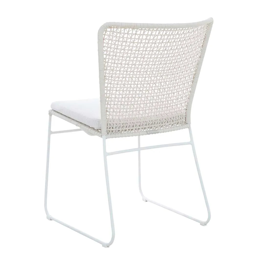 Cabana Sleigh Outdoor Dining Chair - Chalk + White