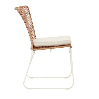 Cabana Sleigh Outdoor Dining Chair - Sand + Natural