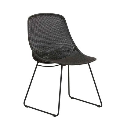 Granada Scoop Closed Weave Dining Chair - Licorice