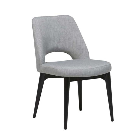 Oscar Timber Leg Dining Chair - Cool Grey + Black