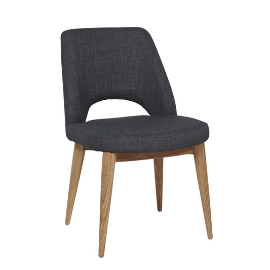 Oscar Timber Leg Dining Chair - Soot + Natural Ash