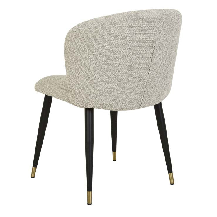 Sara Dining Chair - Taupe Boucle and Black
