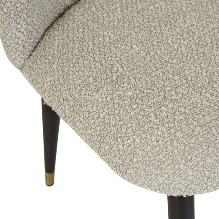 Sara Dining Chair - Taupe Boucle and Black