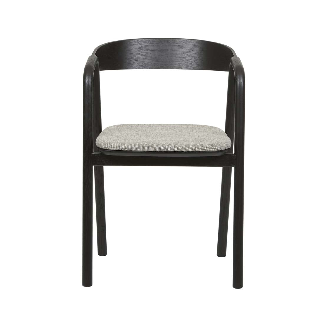 Tolv Inlay Upholstered Dining Armchair - Harbour Grey + Black Onyx