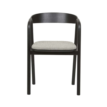 Tolv Inlay Upholstered Dining Armchair - Harbour Grey + Black Onyx