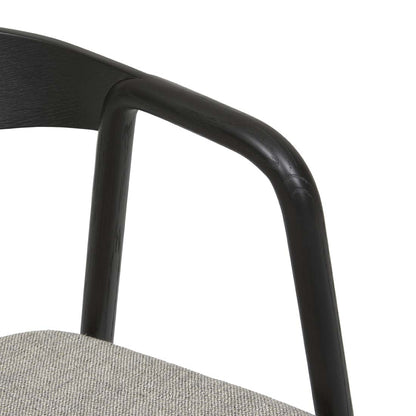 Tolv Inlay Upholstered Dining Armchair - Harbour Grey + Black Onyx