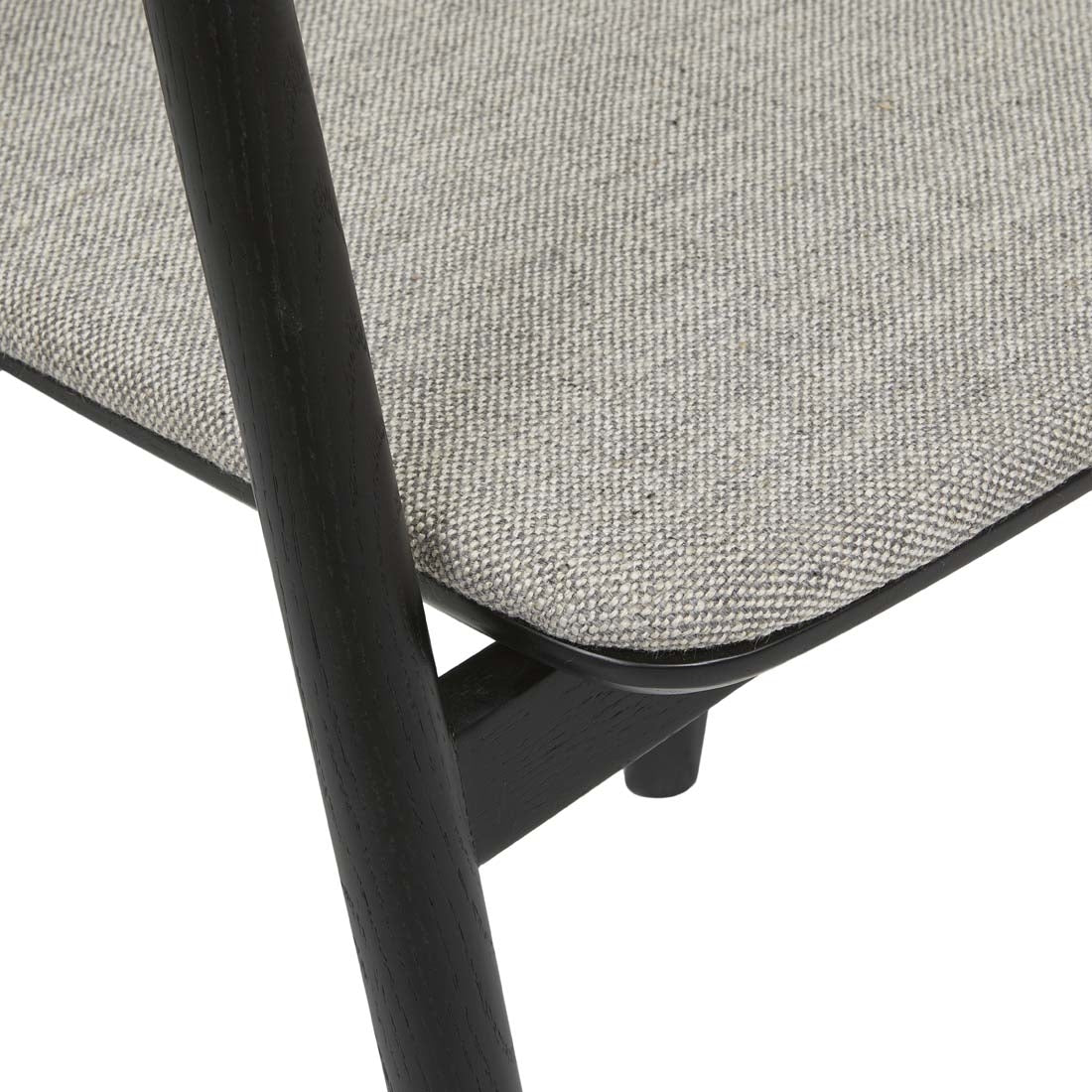 Tolv Inlay Upholstered Dining Armchair - Harbour Grey + Black Onyx