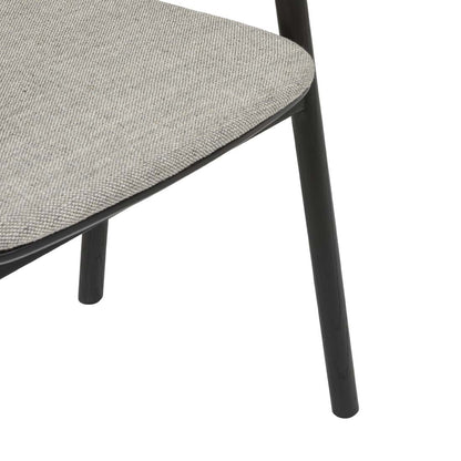 Tolv Inlay Upholstered Dining Armchair - Harbour Grey + Black Onyx