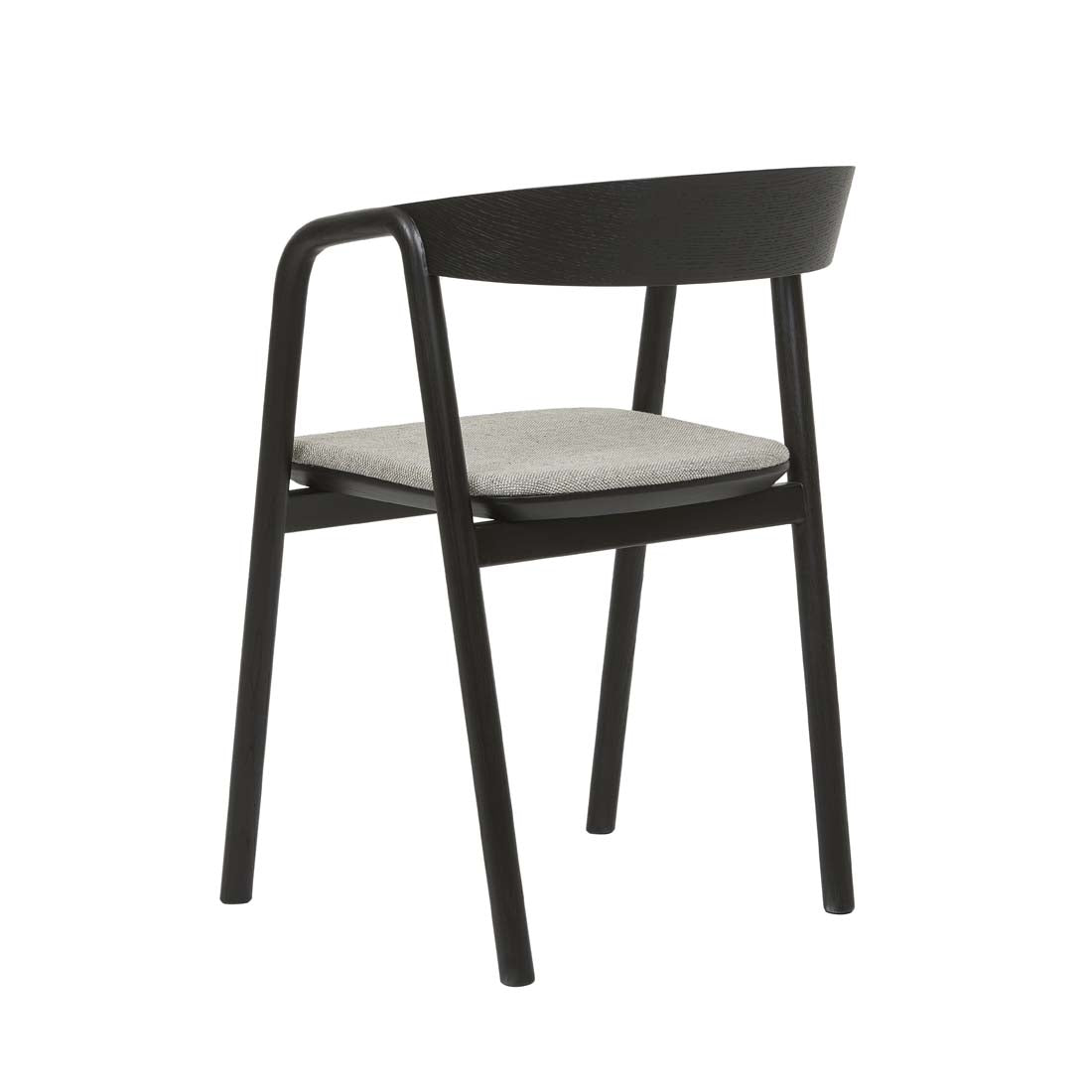 Tolv Inlay Upholstered Dining Armchair - Harbour Grey + Black Onyx