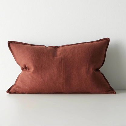 Red lumbar cushion on a white background
