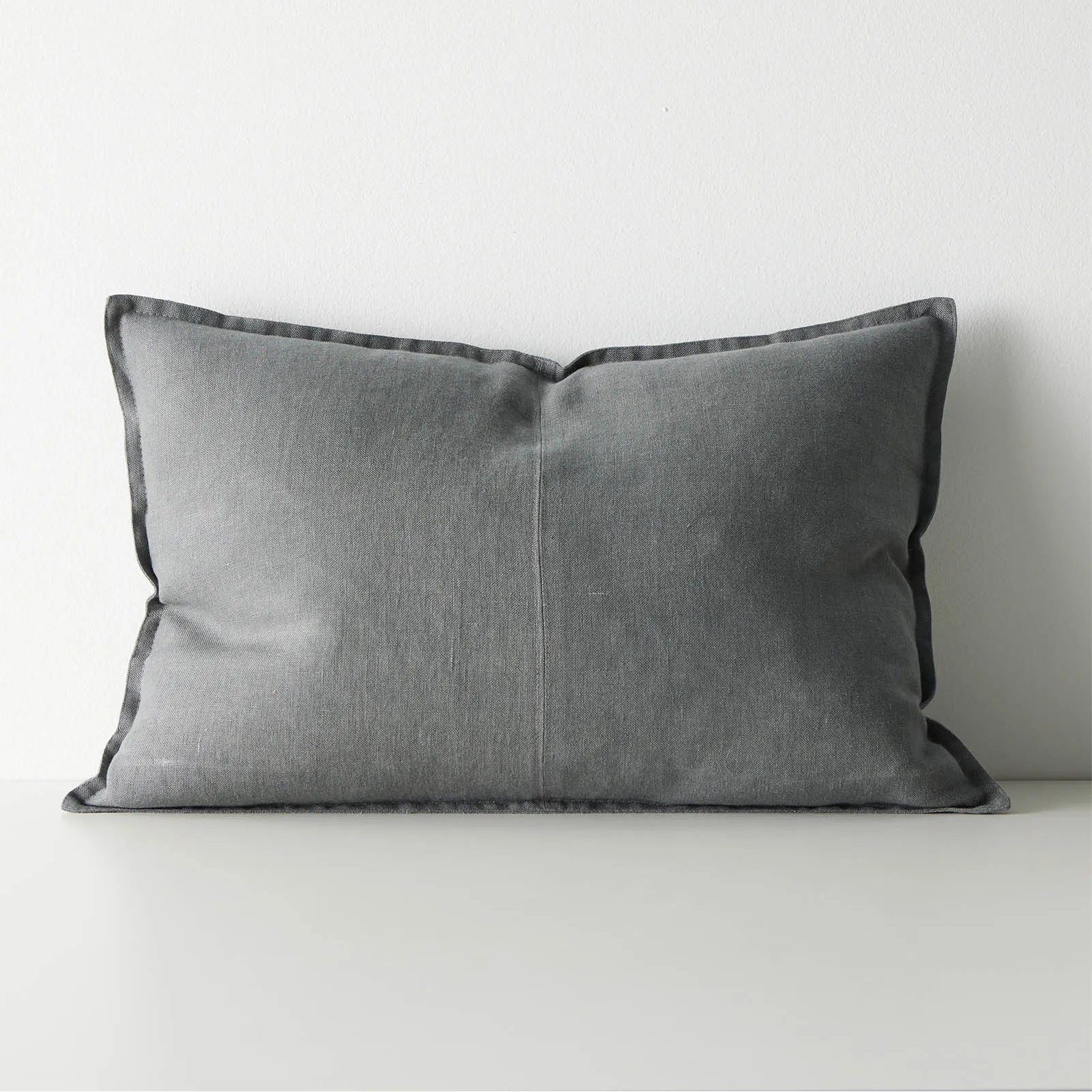 Gray pillow on a white background