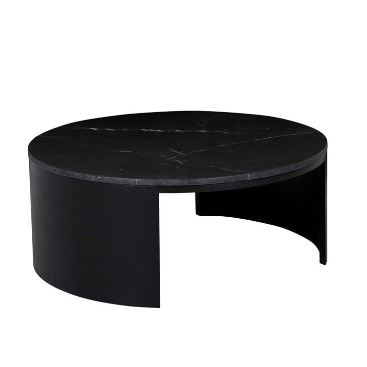 Oberon Crescent Marble Coffee Table - Black