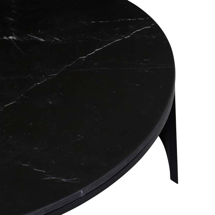 Oberon Crescent Marble Coffee Table - Black