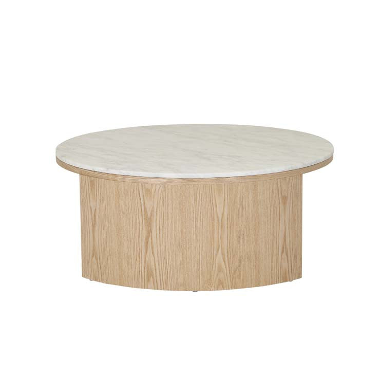 Oberon Crescent Marble Coffee Table - White