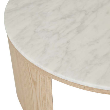 Oberon Crescent Marble Coffee Table - White