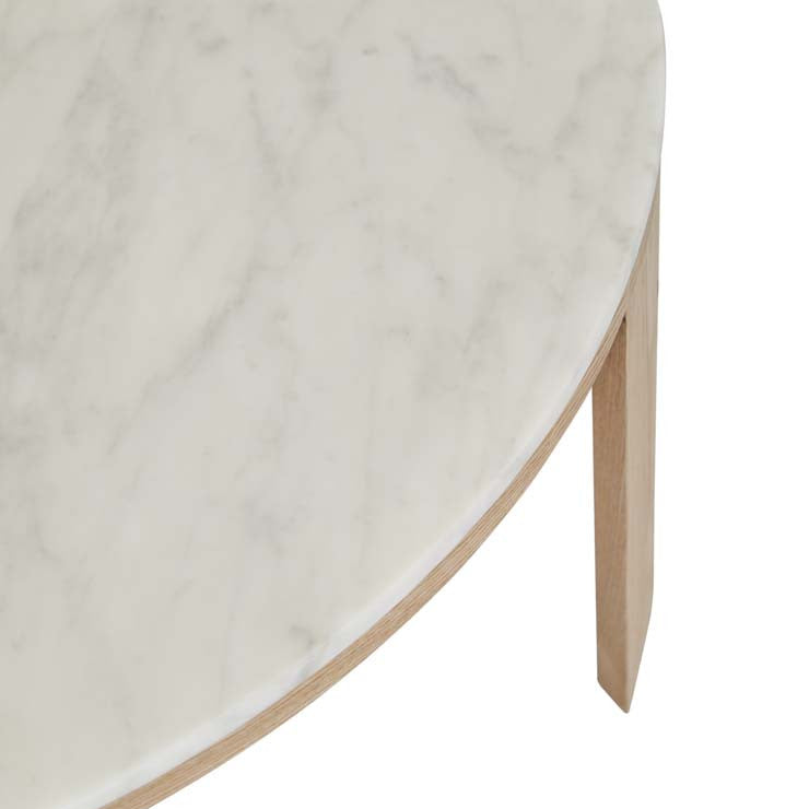 Oberon Crescent Marble Coffee Table - White