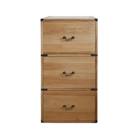 Campaign 3 Drawer Oak Filing Cabinet - Oak