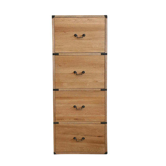 Campaign 4 Drawer Oak Filing Cabinet - Oak