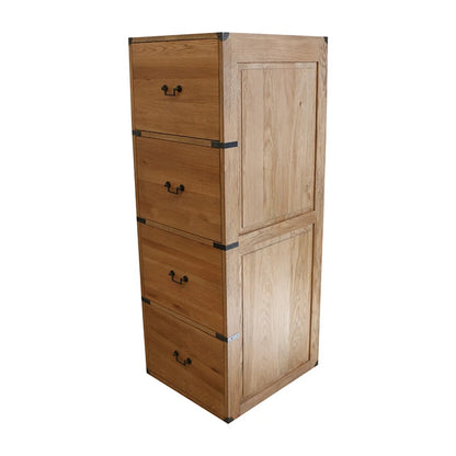 Campaign 4 Drawer Oak Filing Cabinet - Oak