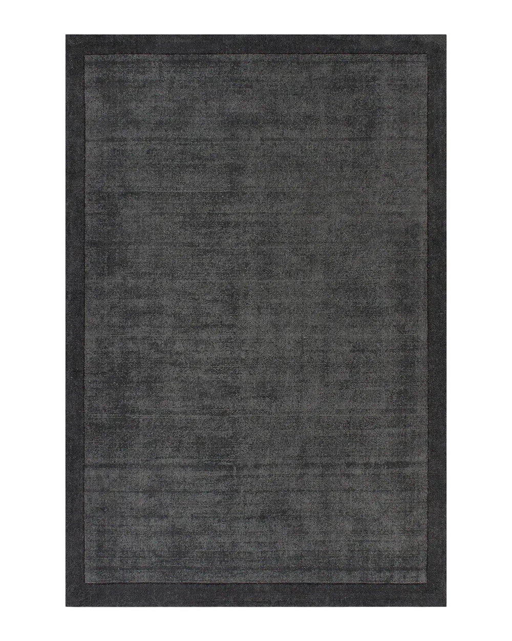 Charcoal floor rug on a white background