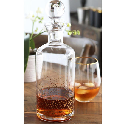 Glass Decanter - Gold Dots