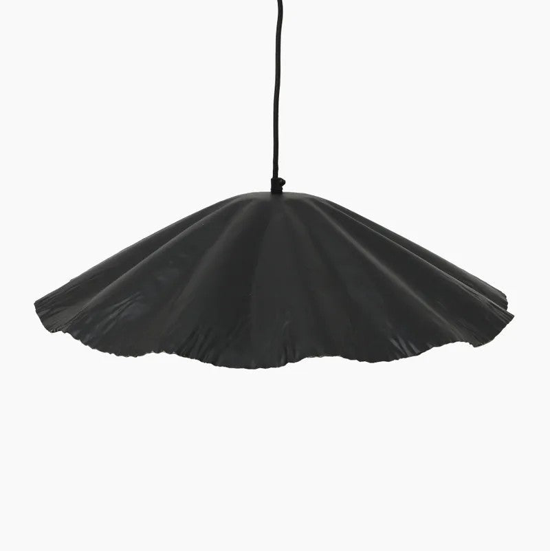 Crimped Pendant Large - Black and Gold