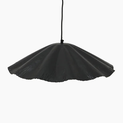 Crimped Pendant Large - Black and Gold
