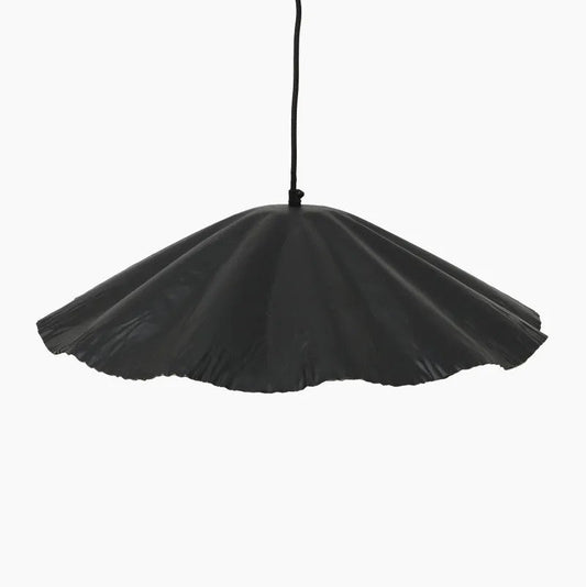 Crimped Pendant Large - Black and Gold