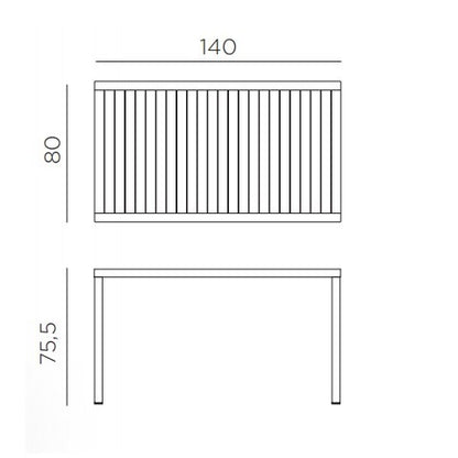 Cresent Rectangular Outdoor Dining Table