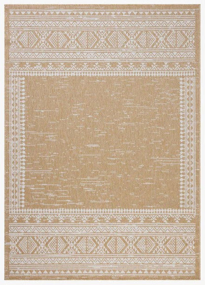 Aztec Outdoor Rug - Ivory & Wheat