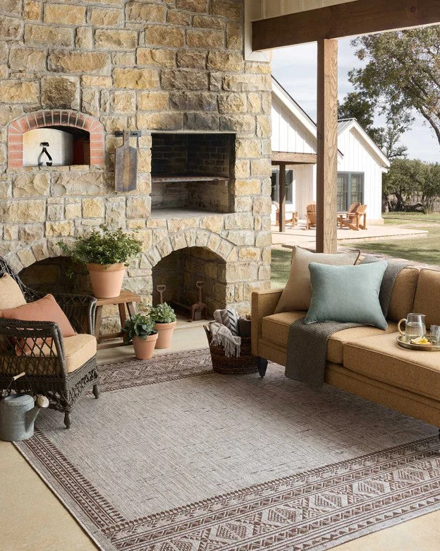 Aztec Outdoor Rug - Coffee & Dove