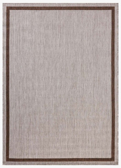 Border Outdoor Rug - Coffee & Dove