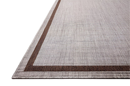 Border Outdoor Rug - Coffee & Dove