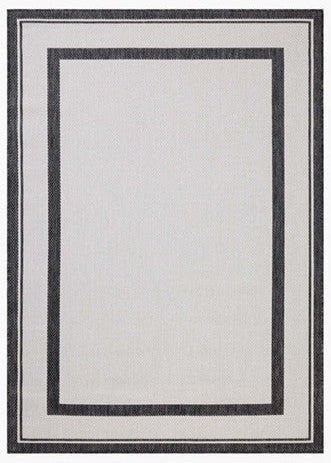 Borders Outdoor Rug - Ivory & Onyx