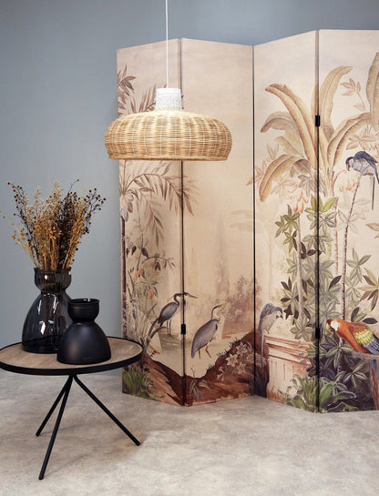 Folding Screen/Wall Art - Exotic Bird Garden